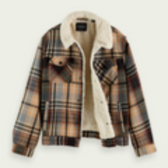 Scotch & Soda Plaid Shearling Jacket (M) - Picture 8 of 8